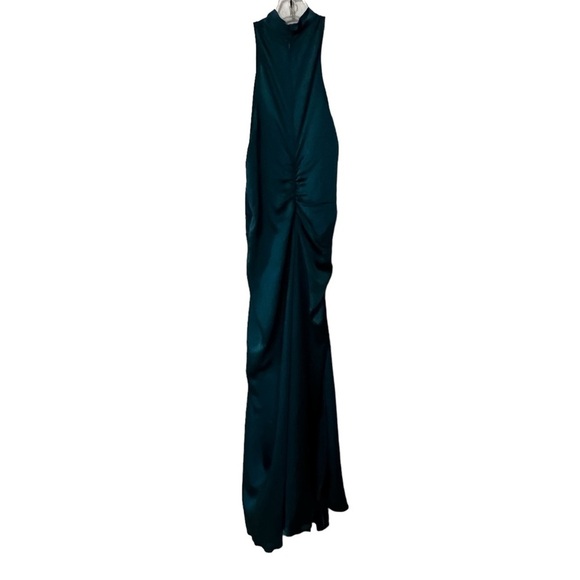 A.L.C. Inez Dress In Emerald Midi Ruched Draped 10 Satin Event - Picture 9 of 16